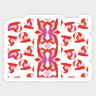 Geometric pink pattern red modern Sticker